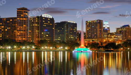Preview: Skyline Of Orlando, Florida At Lake Eola.