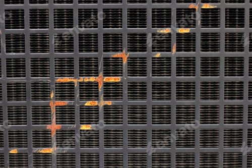 Preview: Old black iron grille is rust.