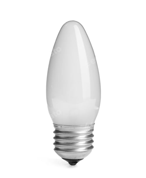 Preview: New fluorescent light bulb for modern lamps on white background