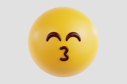 Preview: 3D Kissing Face With Squinting Eyes Emoji