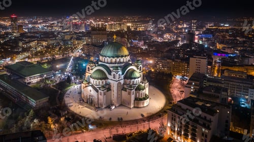 Preview: Temple of Saint Sava at night. Belgrade, Serbia.