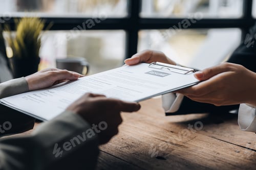 Preview: Person submitting resume to interview for a job with a company.