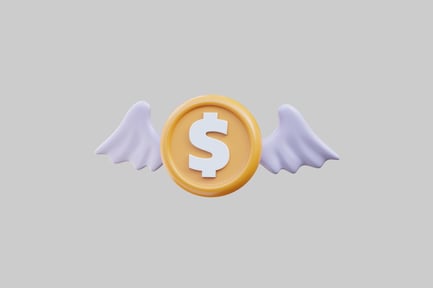 Preview: Flying coin with wings concept