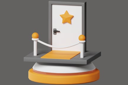 Preview: Door with star and podium