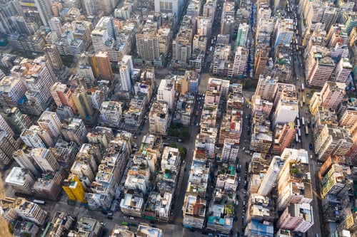 Preview: Sham Shui Po, Hong Kong, 11 September 2018:- Top view of Hong Kong cityscape