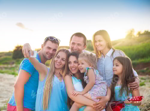Preview: Happy friends selfi pictures at the beach