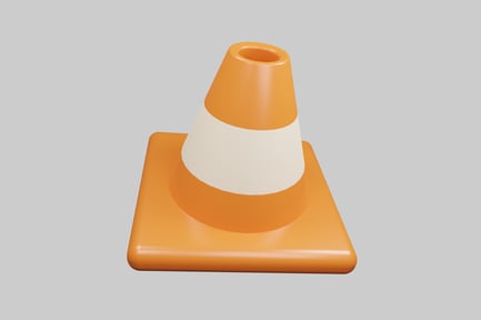 Preview: Traffic cone with base