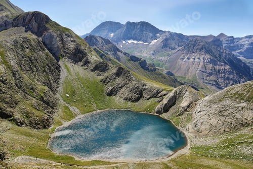 Preview: View of Bernatuara Lake in Tena Valley in The Pyrenees, Huesca, Spain.