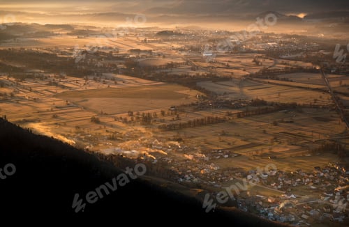 Preview: Golden villages on a foggy winter morning.