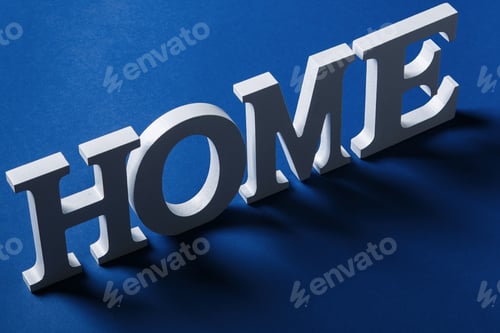 Preview: White letters with word HOME