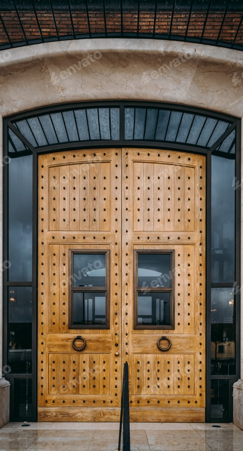 Preview: Giant wooden street doors, glazing