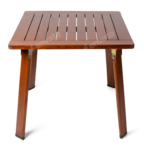 Preview: Wooden table with rectangle tabletop isolated on white