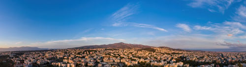 Preview: Aerial drone panoramic view from Penteli mountain of Athens, Greece.