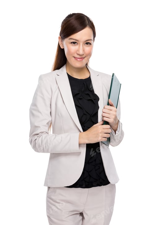 Preview: Businesswoman with clipboard