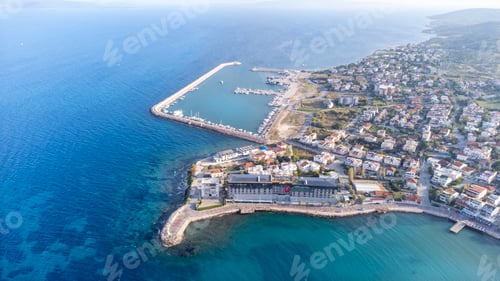 Preview: Aerial drone footage; The town of Mordogan, Karaburun - Izmir