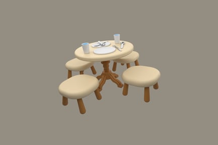 Preview: Dining Table Icon 3D Illustration
