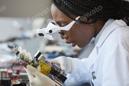 Preview: Woman Working with Tech Closeup