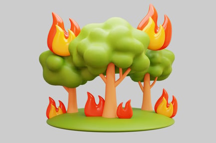 Preview: Stylized 3D Wildfire Forest Emergency