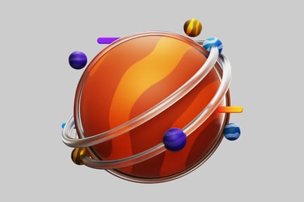 Visualização: Esfera de tecnologia abstrata com anéis