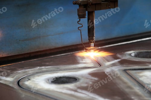 Preview: CNC Laser cutting of metal, modern industrial technology.