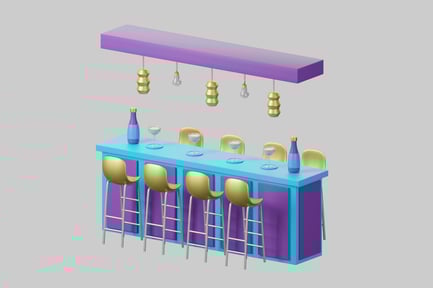 Preview: Business bar with chairs and drinks