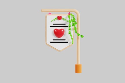 Preview: Heart celebration sign with vines