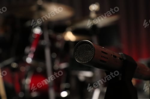 Preview: Closeup shot of a microphone on the stage