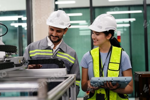 Preview: Robotic Arm engineer check on equipment in its with software of Artificial Intelligence Unit.