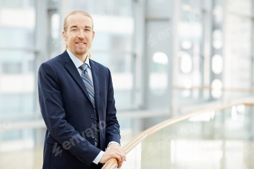 Professional Man in Suit at Workplace