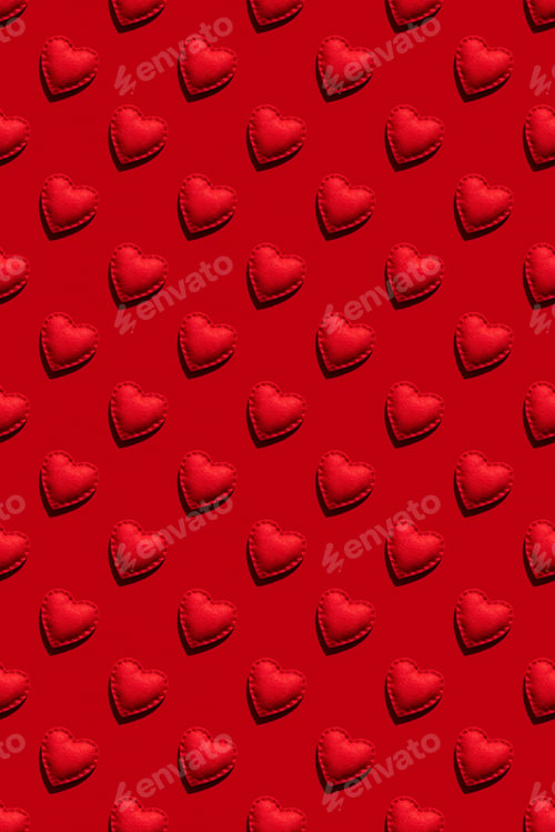 Preview: Red seamless pattern of hearts for Valentine's day