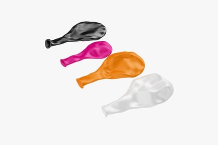 Preview: Deflated Party Balloons: Black, Pink, Orange & White