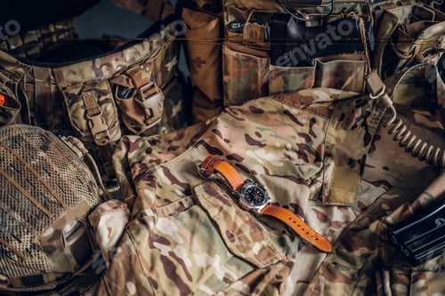 Preview: Nice watch with military uniform on the table