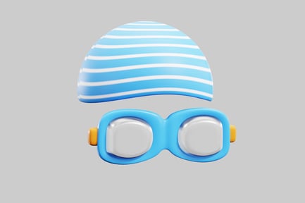 Preview: Swimming cap and goggles set