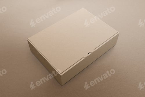 Preview: Beige paper box packaging with design space