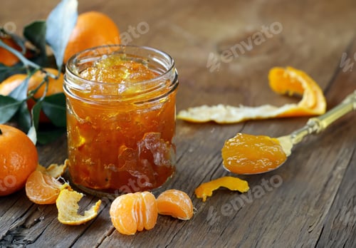 Preview: natural organic citrus jam on the table