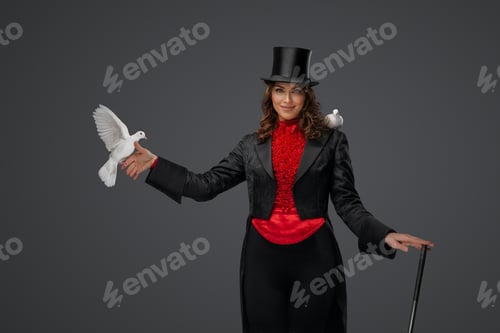 Preview: Graceful magician with white doves