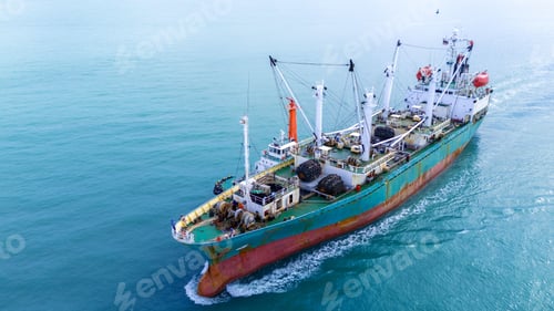 Preview: Cargo Ship was pulling by Tugboat go to Maintenance port. cargo ship import export to