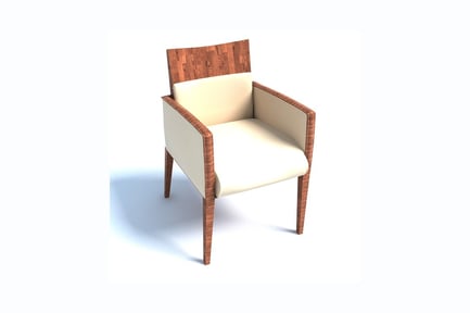 Preview: Modern armchair with curved backrest and tapered legs