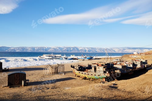 Preview: Lake Baikal at the beginning of winter. Olkhon Island.