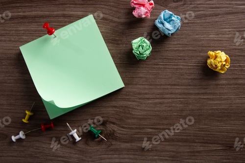 Preview: blank notepad on wooden background