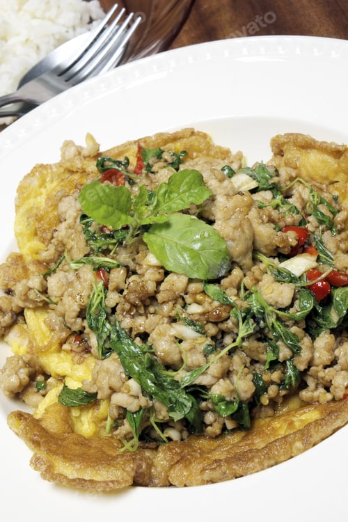 Preview: Fried Pork With Basil.