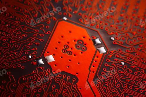 Preview: Bokeh electronic circuit close up computer. Selective focus