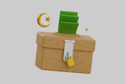 Preview: Box with gold padlock and green cards