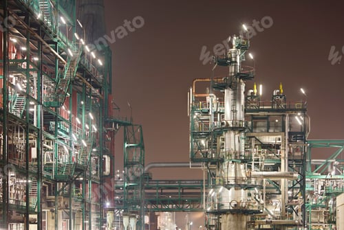 Preview: Refinery Detail At Night