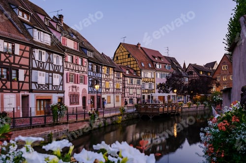 Preview: Beautiful view of colorful romantic city Colmar, France, Alsace