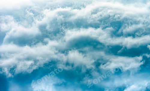 Preview: Dramatic stormy clouds, close up view on a fluffy cumulus before storm