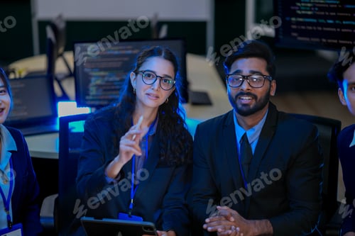 Preview: Diverse team of AI engineers strategizing on an autonomous system's architecture