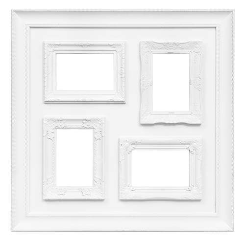 Preview: Multi picture frame set with blank space isolated on white background.