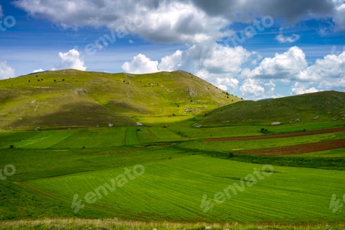 Preview: Mountain landscape at Gran Sasso Natural Park, in Abruzzo, Italy