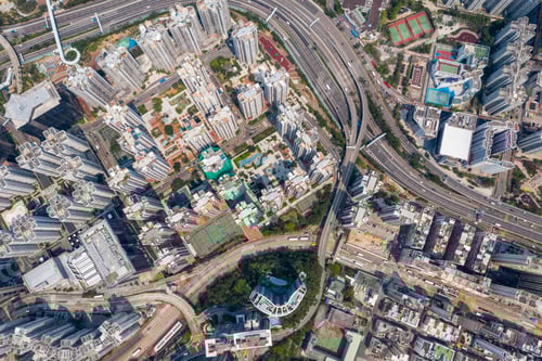 Preview: Tai Koo, Hong Kong 19 March 2019: Top view of Hong Kong city